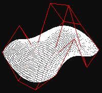 Drátový model Bezierova povrchu